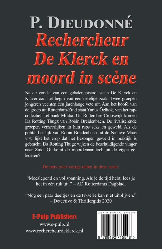 Achterkant van Rechercheur De Klerck en moord in scène