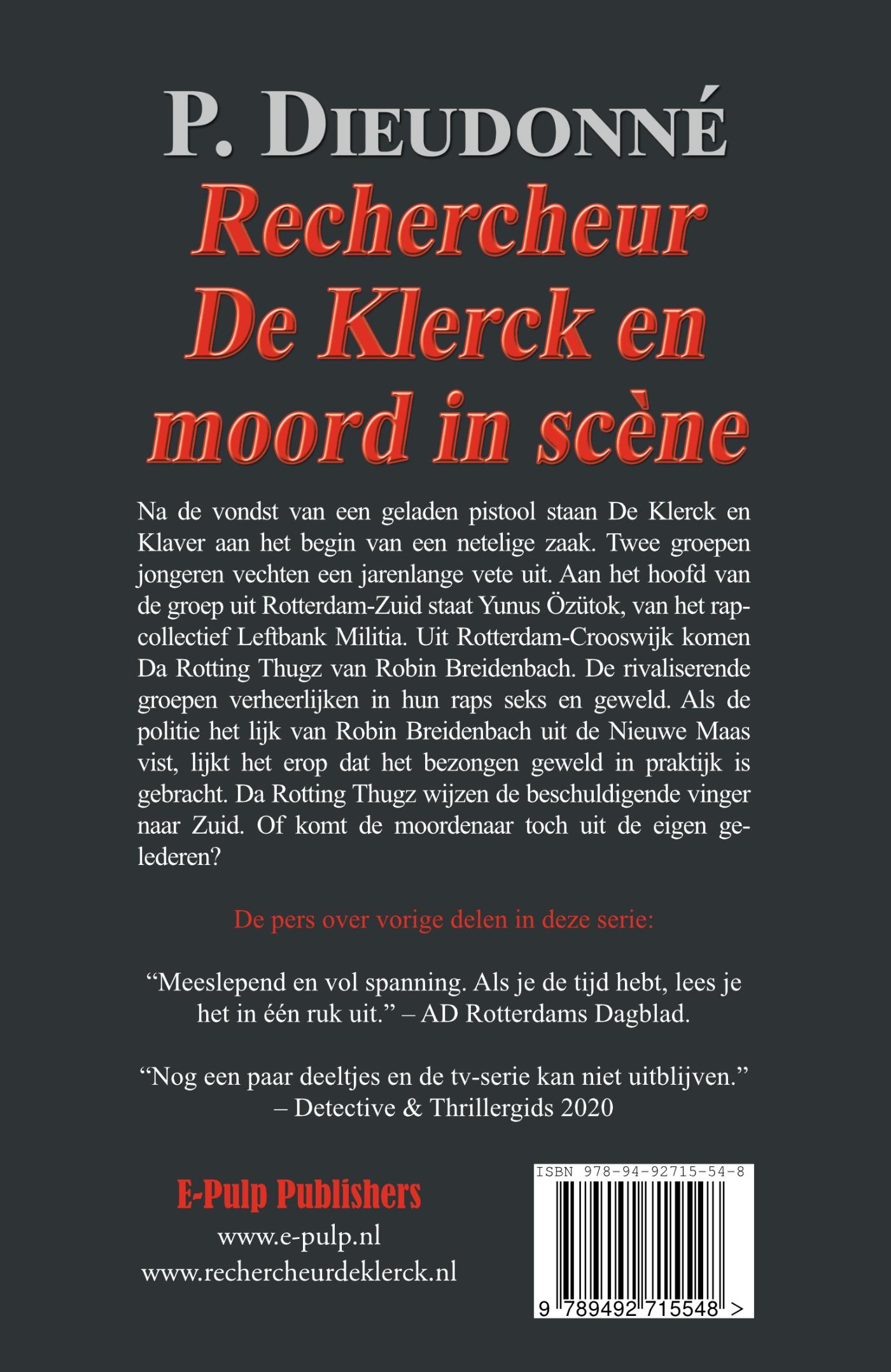 Achterkant van Rechercheur De Klerck en moord in scène