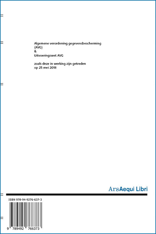 Achterkant van AVG & uitvoeringswet AVG 2018