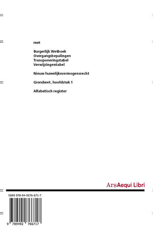 Achterkant van Burgerlijk Wetboek 2019/2020