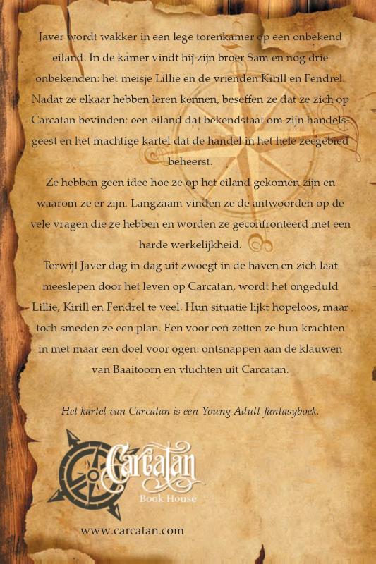 Achterkant van Het kartel van Carcatan