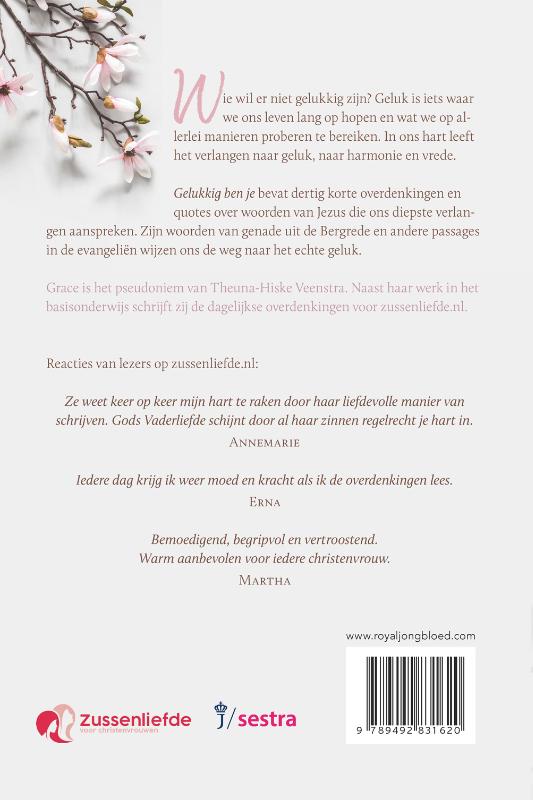 Achterkant van Gelukkig ben je