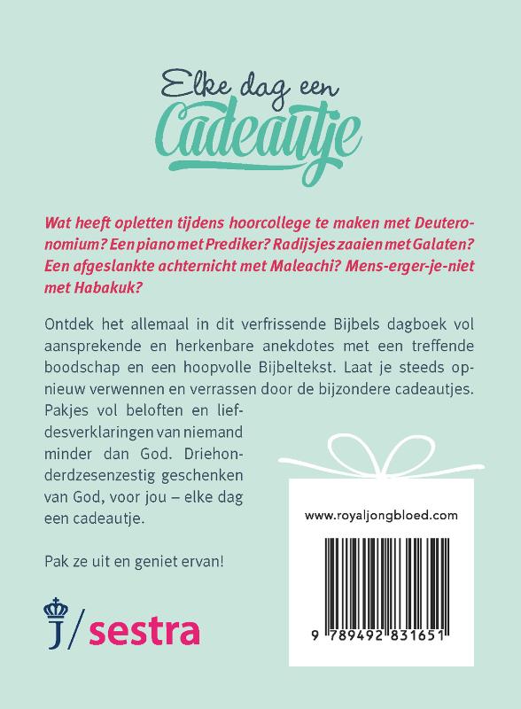 Achterkant van Elke dag een cadeautje