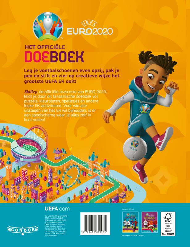 Achterkant van EURO 2020 - Het officiële doeboek