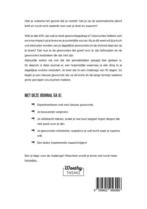 Achterkant van The 30 Day Challenge Journal
