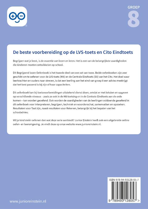 Achterkant van Deel 2 groep 8 M8/E8 Geschikt voor de LVS-toets 3.0 (M8) en de Cito Eindtoets (E8)