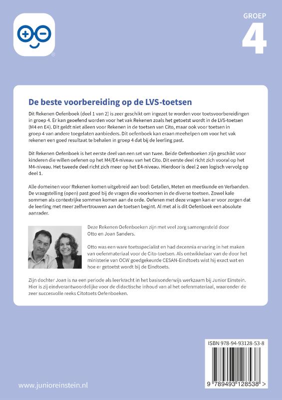 Achterkant van 1 groep 4 Geschikt voor de LVS-toetsen van het Cito 3.0 - M4/E4