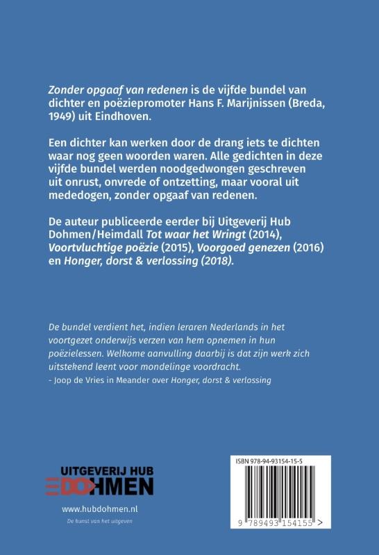 Achterkant van Zonder opgaaf van redenen