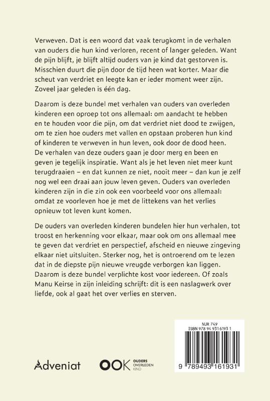 Achterkant van Verdriet in de ogen kijken