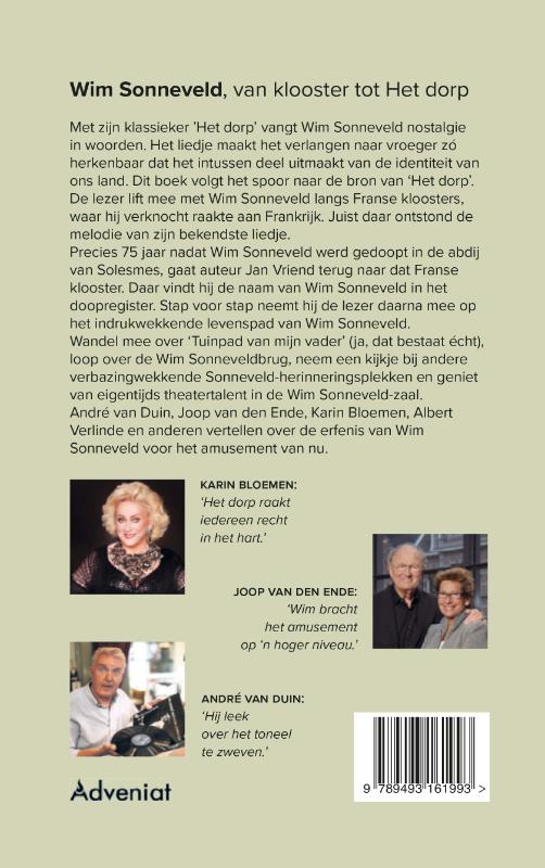 Achterkant van Wim Sonneveld