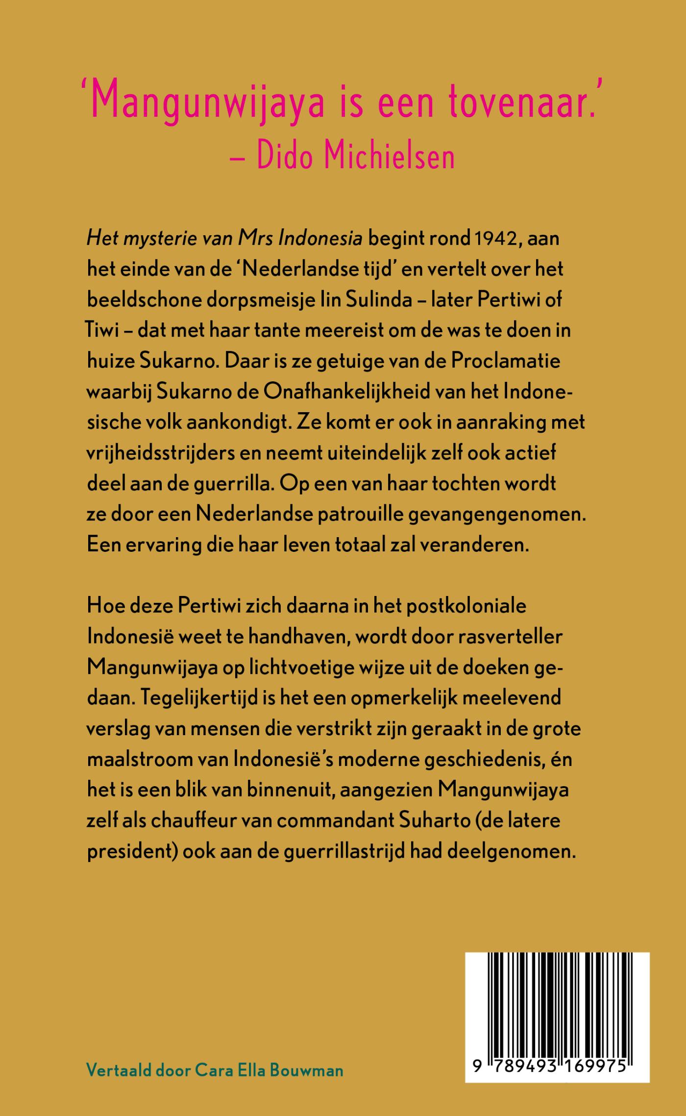 Achterkant van Het mysterie van Mrs. Indonesia