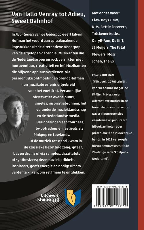 Achterkant van Avonturiers van de Nederpop