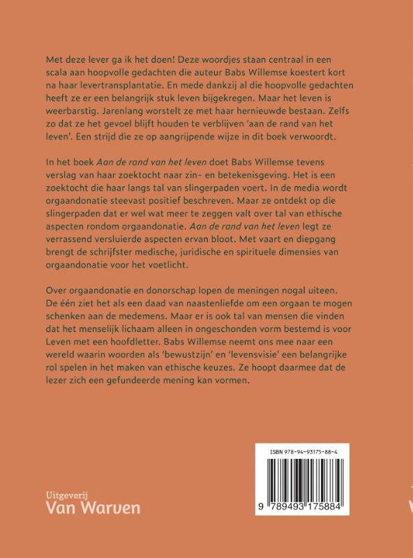 Achterkant van Aan de rand van het leven
