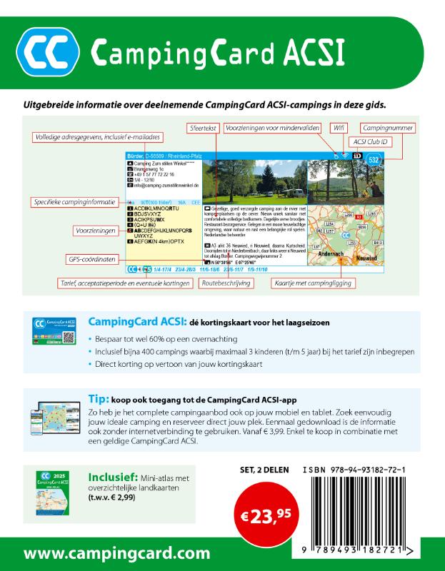 Achterkant van CampingCard ACSI 2025 (set)