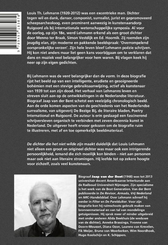 Achterkant van De dichter die het niet wilde zijn