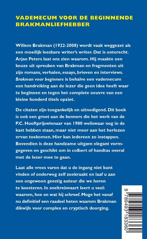 Achterkant van Brakman voor beginners