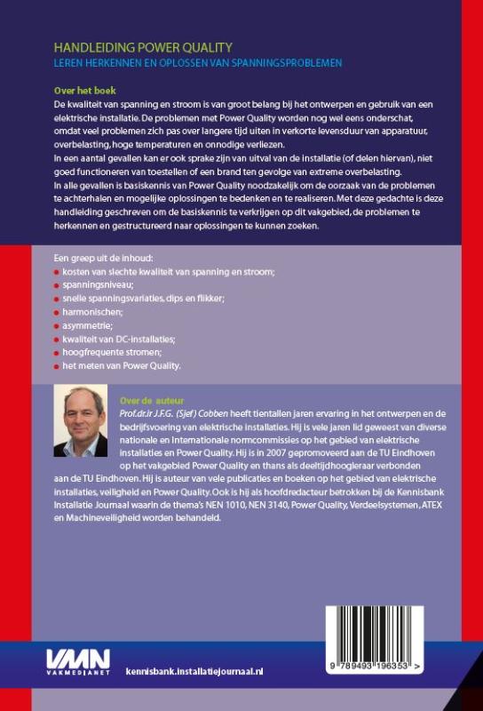 Achterkant van Handleiding Power Quality