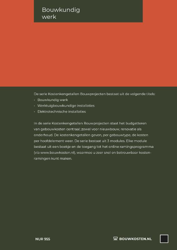Achterkant van Kostenkengetallen bouwprojecten Bouwkundig werk 2022