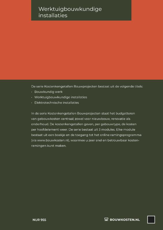 Achterkant van Kostenkengetallen bouwprojecten Werktuigbouwkundige installaties 2022