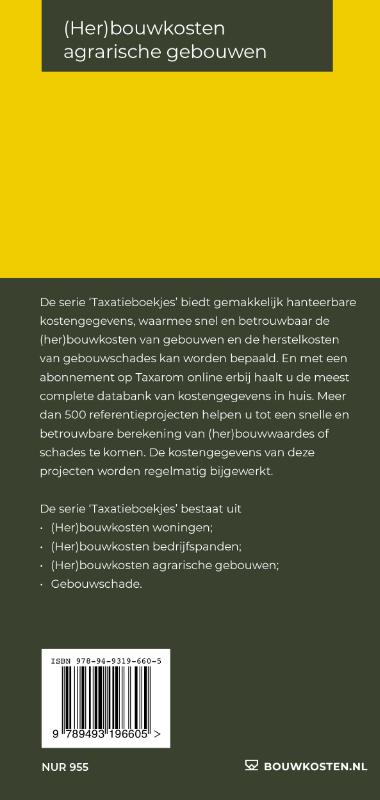 Achterkant van (Her)bouwkosten agrarische gebouwen 2022