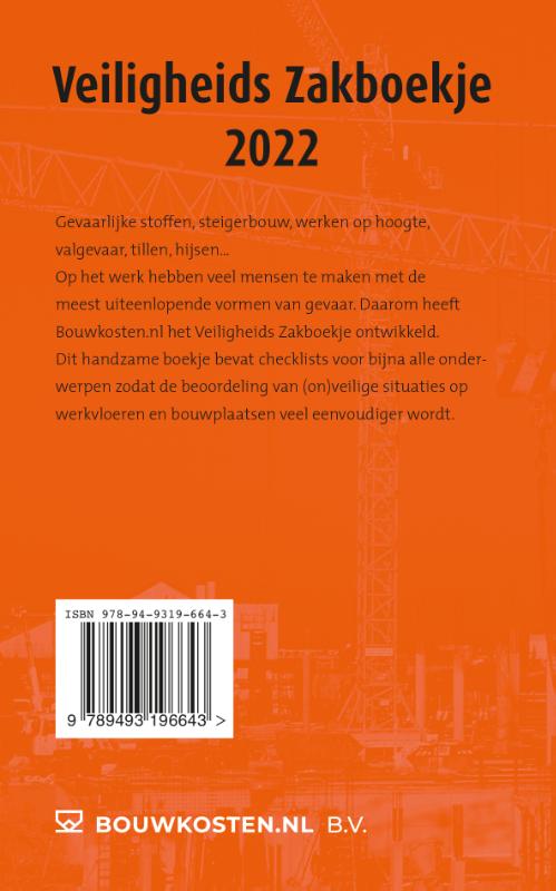 Achterkant van Veiligheids Zakboekje 2022