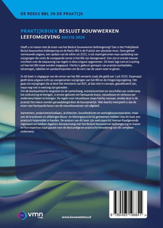Achterkant van Praktijkboek besluit bouwwerken leefomgeving (Bbl)