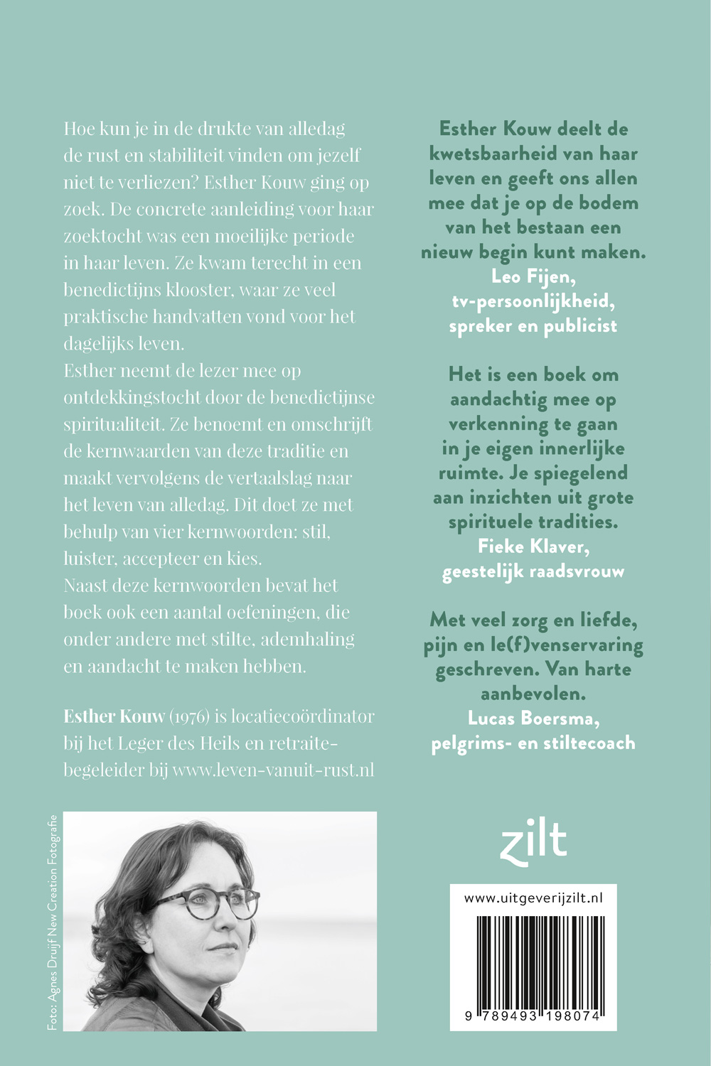 Achterkant van Rust ritme ruimte