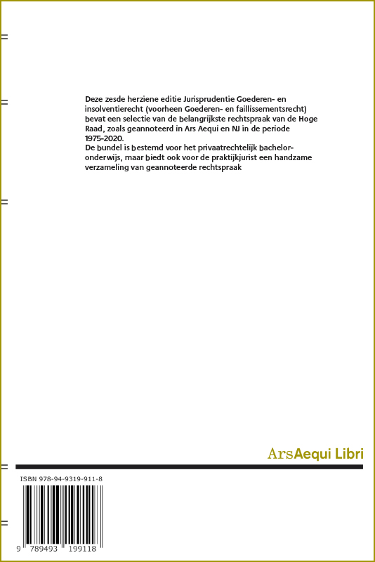 Achterkant van Jurisprudentie Goederen- en faillissementsrecht 2020