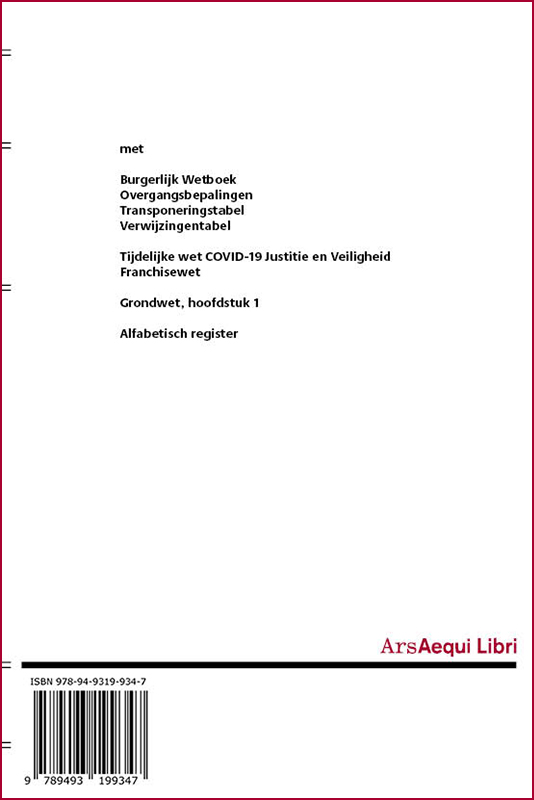 Achterkant van Burgerlijk wetboek 2021-2022