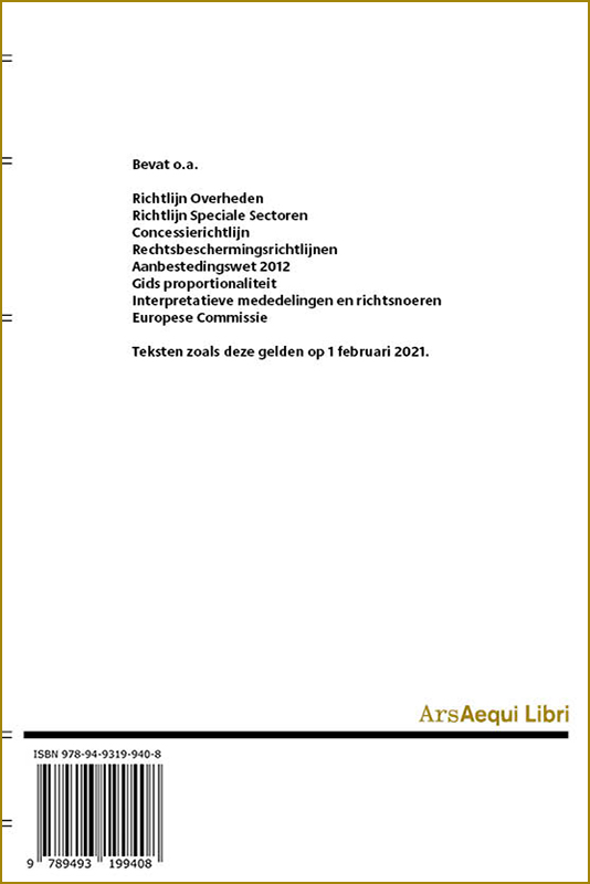 Achterkant van Aanbestedingsrecht 2021/2023
