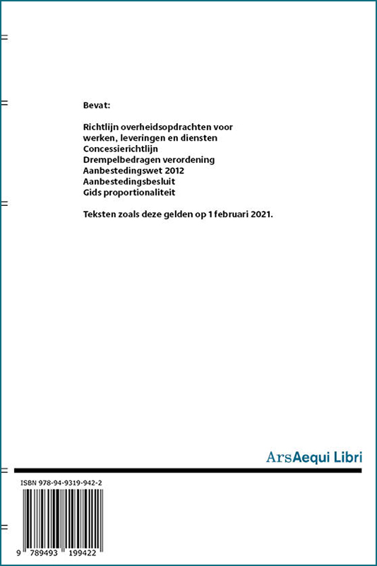 Achterkant van Aanbestedingsrecht 2021/2023 - studenteneditie