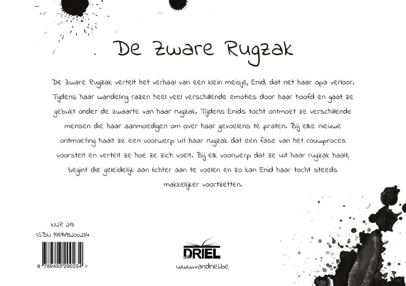 Achterkant van De zware rugzak