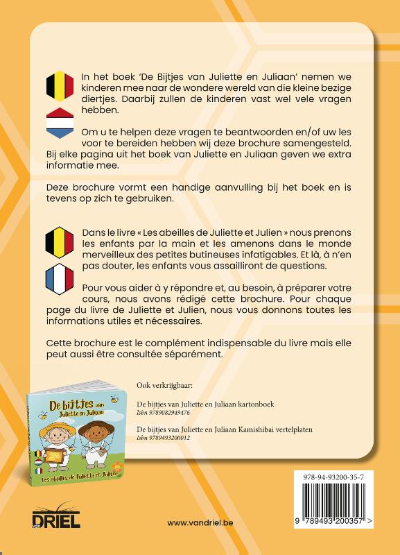 Achterkant van De bijtjes van Juliette en Juliaan achtergrondinformatie