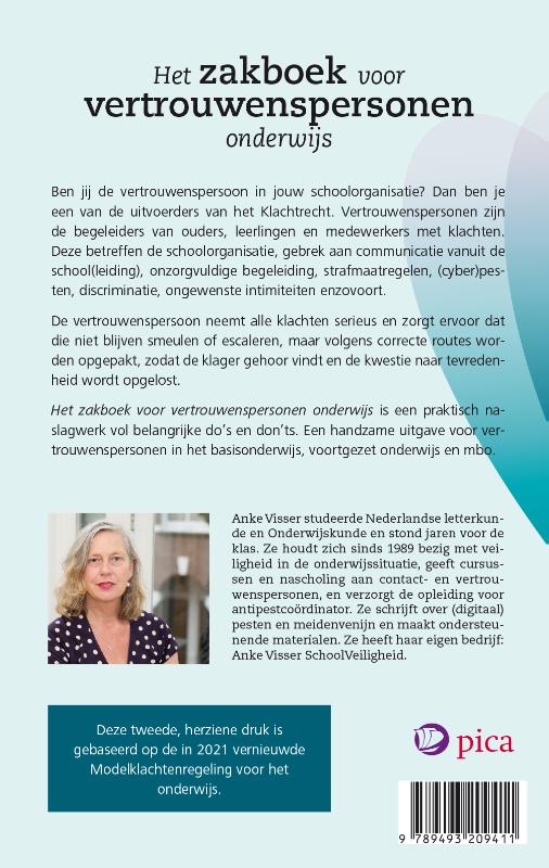 Achterkant van Het zakboek voor vertrouwenspersonen onderwijs
