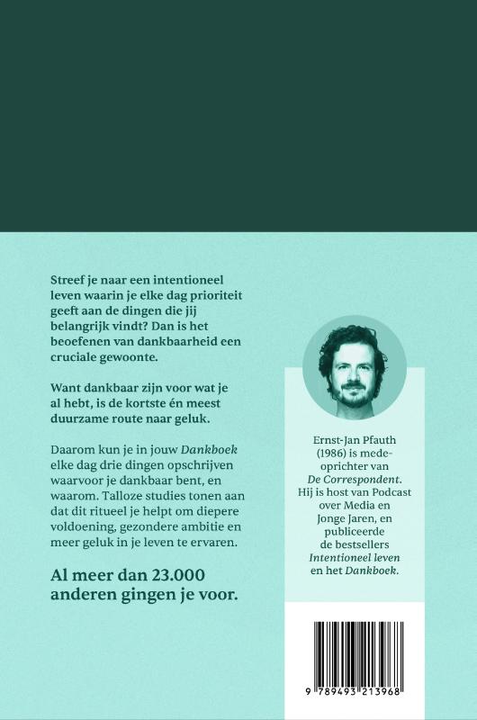 Achterkant van Dankboek