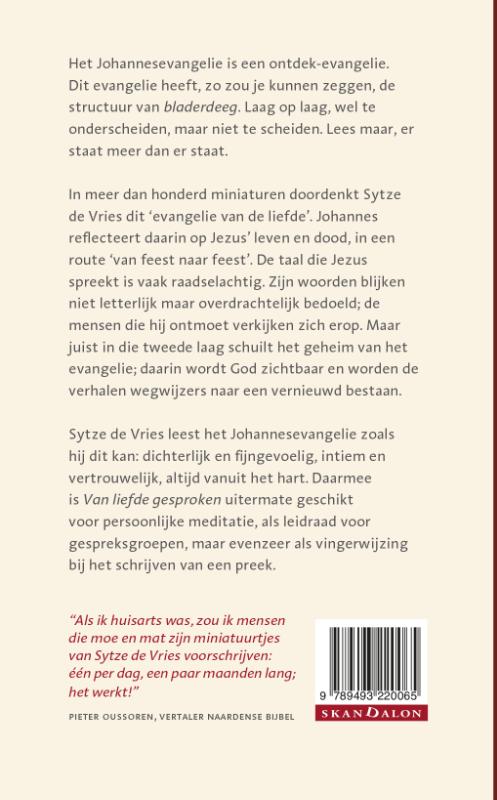 Achterkant van Van liefde gesproken - Miniaturen bij Johannes