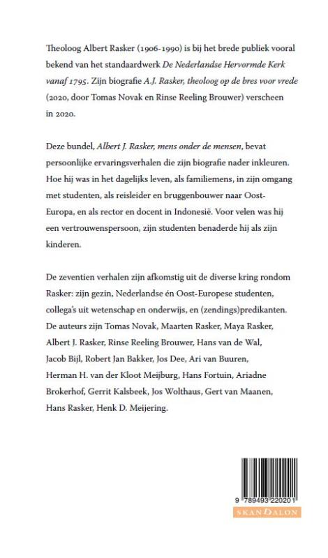 Achterkant van Albert Rasker, Mens onder de Mensen