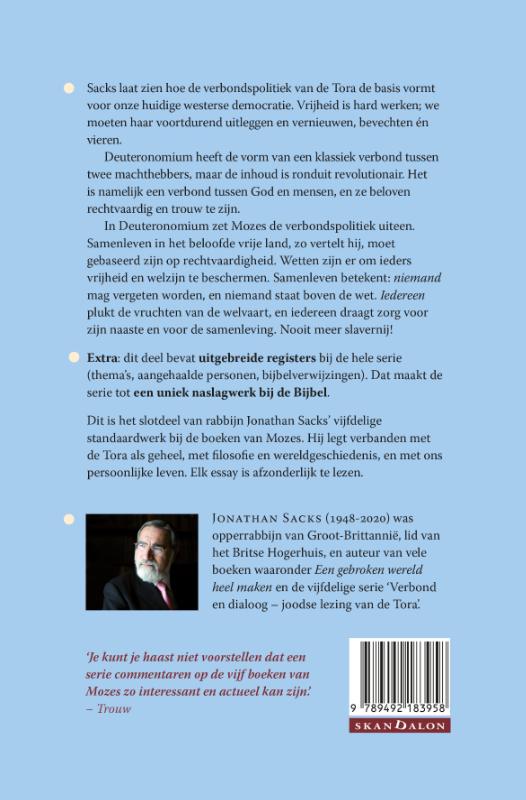 Achterkant van 4-pak Exodus + Leviticus + Numeri + Deuteronomium
