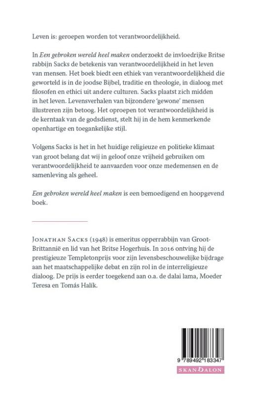 Achterkant van 2-pak De kracht van de Tora + Een gebroken wereld heel maken