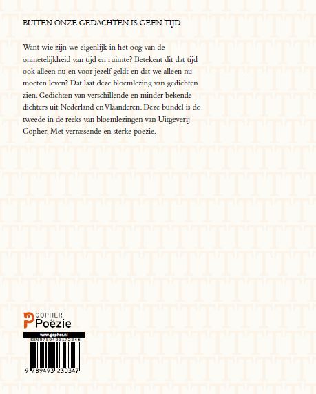 Achterkant van Buiten onze gedachten is geen tijd
