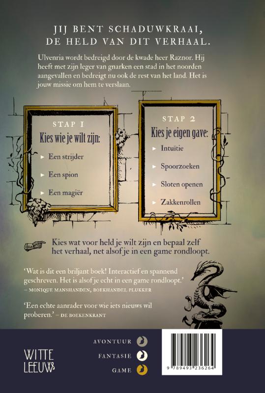 Achterkant van Gameboek - Schaduwkraai