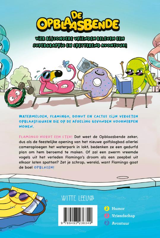 Achterkant van De Opblaasbende - Bijna lek!