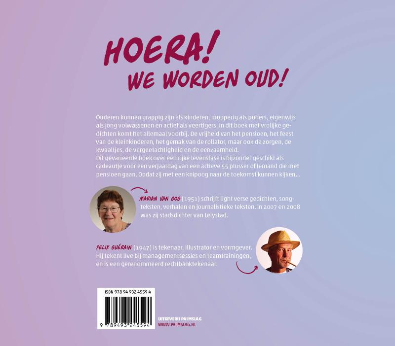 Achterkant van Hoera! We worden oud!