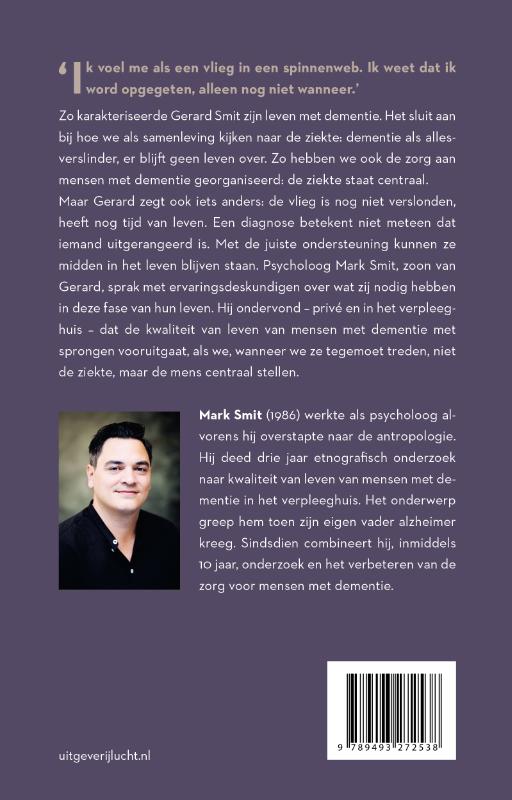 Achterkant van Als een vlieg in een spinnenweb