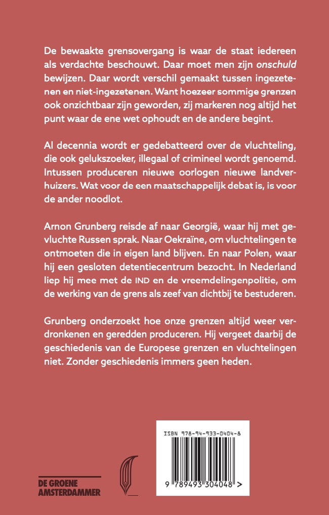 Achterkant van De vluchteling, de grenswacht en de rijke Jood