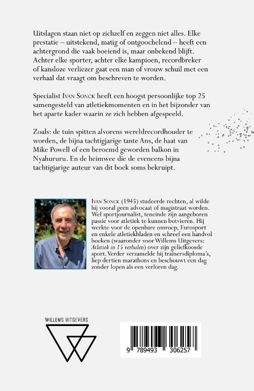 Achterkant van Leven en lijden op (en naast) de atletiekbaan