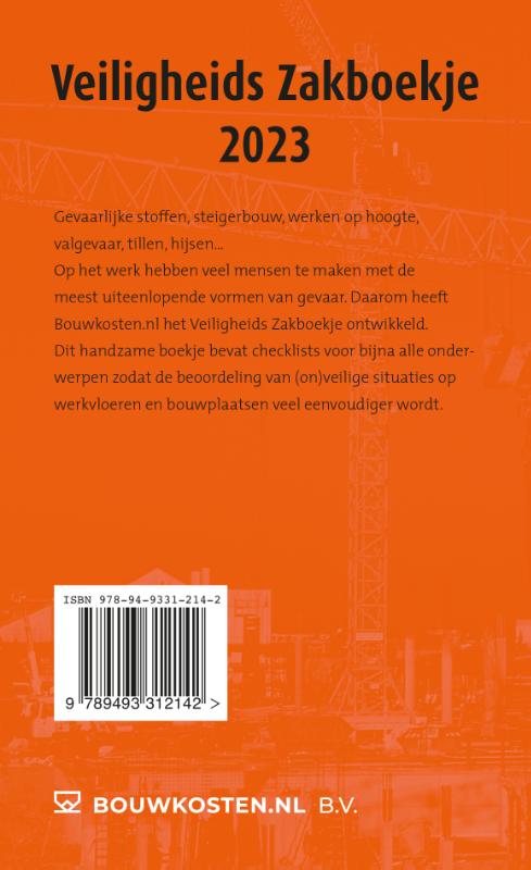 Achterkant van Veiligheids Zakboekje 2023