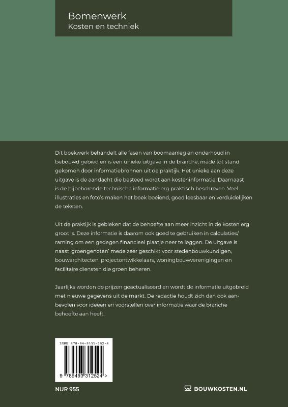 Achterkant van Kosten aanleg kleinschalig groen
