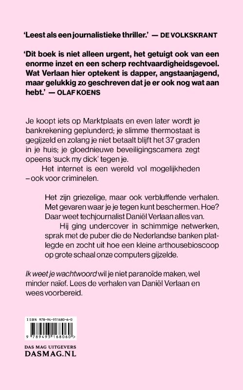 Achterkant van Ik weet je wachtwoord