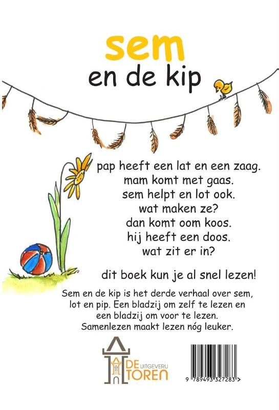 Achterkant van Sem en de kip